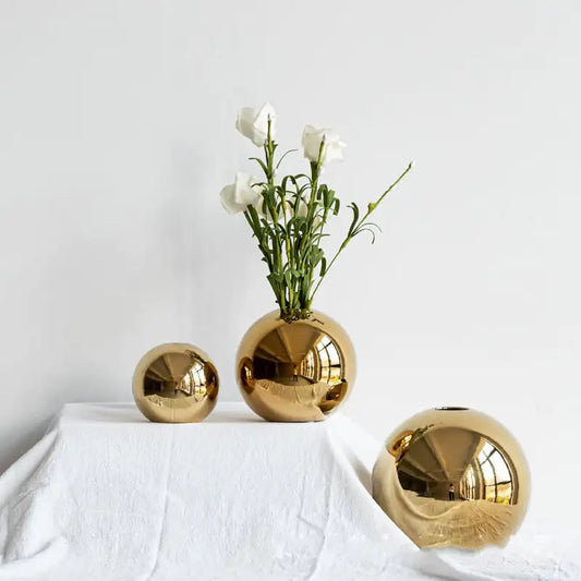 Vaso gold de ceramica