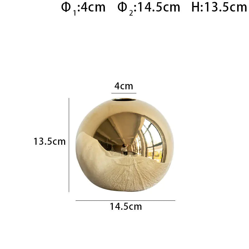 Vaso gold de ceramica